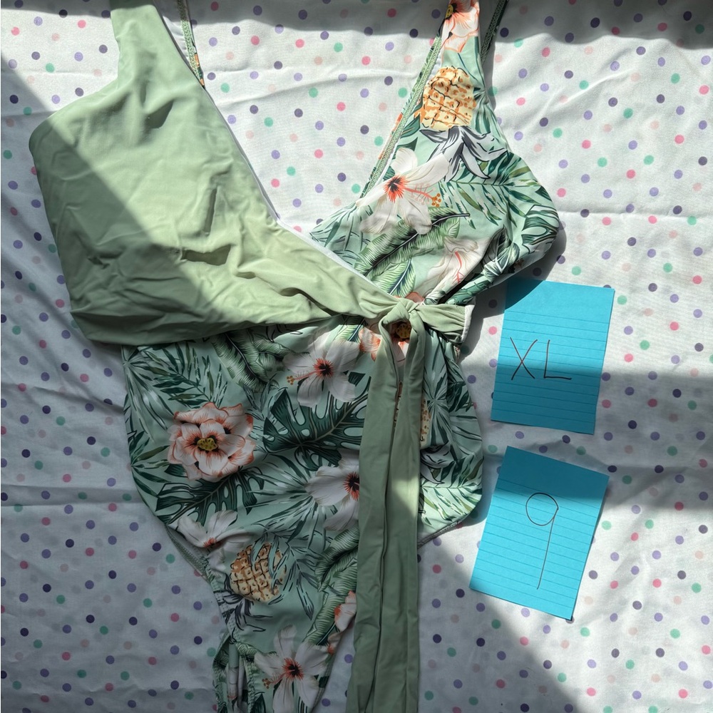 Floral Green One-Piece Swimsuit